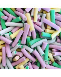 A bulk 3kg bag of Rhubarb and Custard flavour candy sweets
