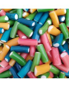 Assorted fruit flavour pencil sweets on bitesize pieces, in a bulk 3kg bag