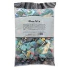 A 1kg bulk bag of assorted blue sweets