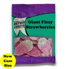 A full case of wholesale bagged sweets, Giant Fizzy Strawberries prepacked sweets bags