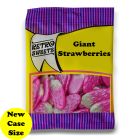 A full case of wholesale bagged sweets, Giant Strawberries prepacked sweets bags