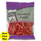 A full case of wholesale bagged sweets, Strawberry Pencils prepacked sweets bags